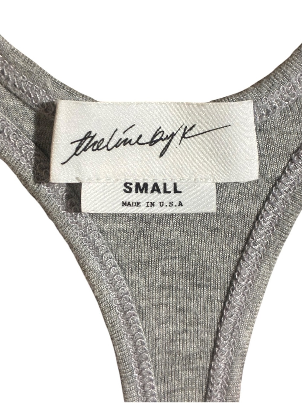 The Line By K Gray Ribbed Racerback Tank - Picture 3 of 4